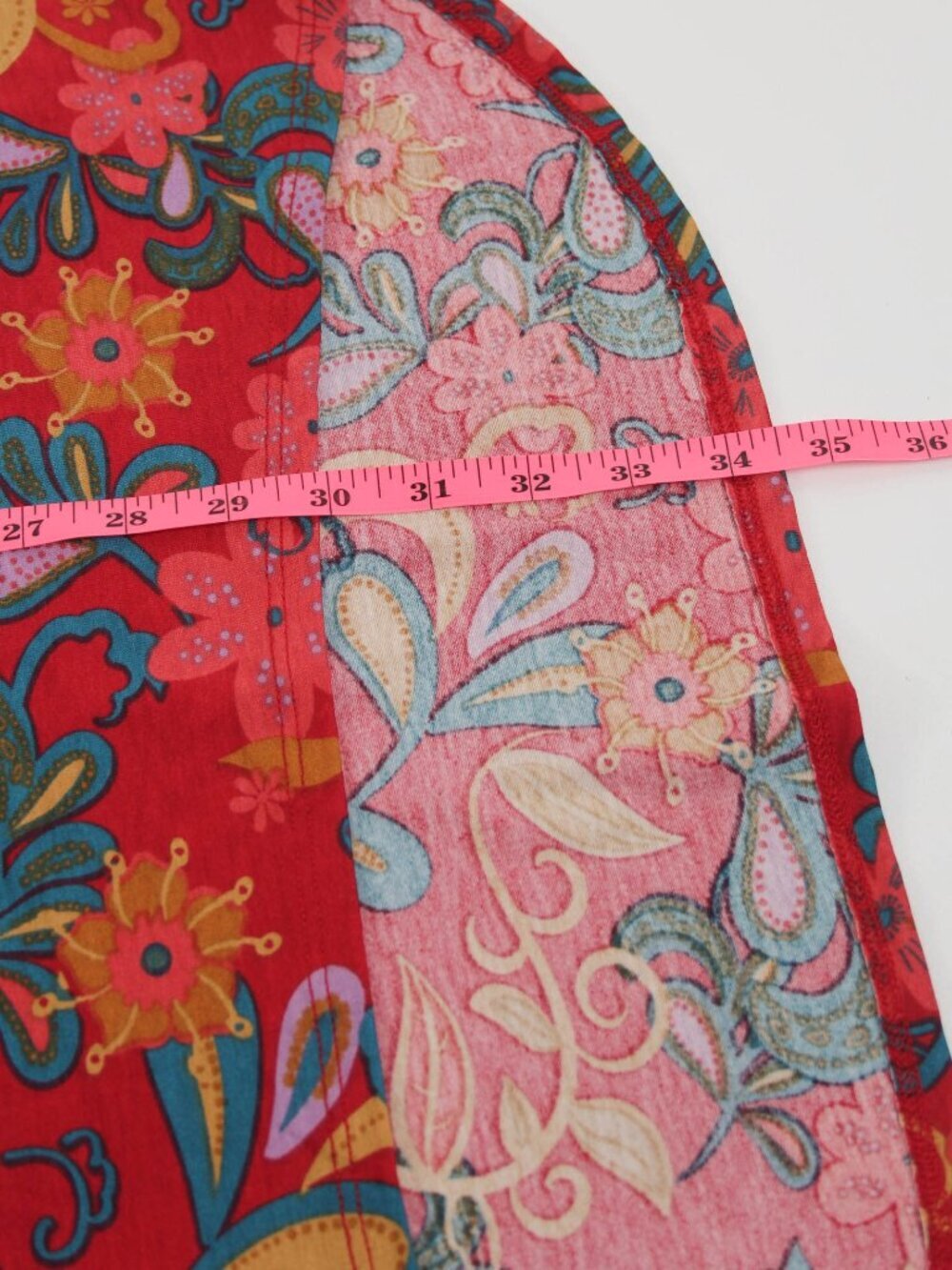 LuLaRoe Irma Tunic Top Large (oversized) - Red Floral Paisley Hi Low - Picture 7 of 7